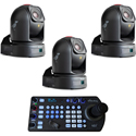 Photo of BirdDog BDP240BUNDLE-BBB P240 Camera Bundle - 3x Black P240 NDI PTZ Cameras & FREE BDPTZKEY Keyboard Controller