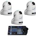 Photo of BirdDog BDP240BUNDLE-WWW P240 Camera Bundle - 3x White P240 NDI PTZ Cameras & FREE BDPTZKEY Keyboard Controller
