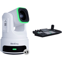 BirdDog X4E Ultra PTZ Camera Bundle - Three X4E Ultra PTZ Cameras and One KBD Controller - White