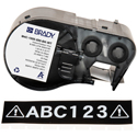 Brady M4C-1000-595-BK-WT All Weather Adhesive Vinyl Label Tape w/ Ribbon for BMP41/51 & M511 Printers - 1 In - Blk - Wht