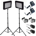 Bescor LED95DK2B Dual 95 Watt LED Studio Light with 6v SLA Battery Kit