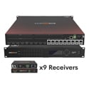 BZBGEAR BG-4K-VP99PRO 9x9 4K UHD HDMI Matrix Switcher/Video Wall Processor/Multiviewer over Cat5/6/7 w/ 9 Receiver Kit
