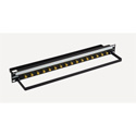 Bittree BH-B116A1B12 12GHz 4K/8K Single-Link BNC Coaxial Bulkhead Patch Panel with Designation Strip - 1x16 1RU