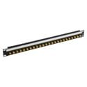 Bittree BH-B124A1B12 12GHz 4K/8K Single-Link BNC Coaxial Bulkhead Patch Panel with Designation Strip - 1x24 1RU