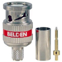 Belden 1505ABHD3 6GHz 3-Piece BNC Crimp Connector for 1505A/RG59 Cable - Red Band - 50 Pack
