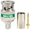 Belden 1694ABHD3 6GHz 3-Piece BNC Crimp Connector for 1694A/RG6 Cable - Green Band - 50 Pack