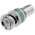 Photo of Belden 1694ABHDL 6G-SDI 1-Piece Locking BNC HD Compression Connector for 1694A/RG6 Cable - Green Band - Each