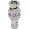 Belden 1855ABHD1 6GHz 1-Piece BNC Compression Connector for 1855A/22-24 AWG RG59 Mini Coax Cable - Violet Band - 50 Pack