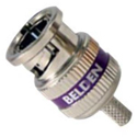 Belden 1855ABHD3 6GHz 3-Piece BNC Crimp Connector for 1855A/22-24 AWG RG59 Mini Coax - Purple Band - 50 Pack