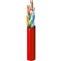 Photo of Belden 2412 CMR Enhanced Premise 350MHz CAT6+ 4 Pair U/UTP Cable Solid Copper 23 AWG - Red - 1000 Ft/Reel-in-Box