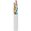 Photo of Belden 2412 CMR Enhanced Premise 350MHz CAT6+ 4 Pair U/UTP Cable Solid Copper 23 AWG - White - Per Ft