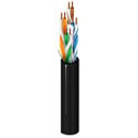 Belden 2413 Plenum/CMP 4-Pair Enhanced Cat 6+ 350MHz U/UTP Cable Solid/BC 23 AWG - Black - 1000 Foot/Reel-in-Box