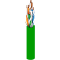 Photo of Belden 2413 Plenum/CMP 4-Pair Enhanced Cat 6+ 350MHz U/UTP Cable Solid/BC 23 AWG - Green - 1000 Foot