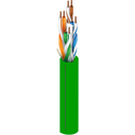 Photo of Belden 2413 Plenum/CMP 4-Pair Enhanced Cat 6+ 350MHz U/UTP Cable Solid/BC 23 AWG - Green - 1000 Foot