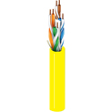 Photo of Belden 2413 Plenum/CMP 4-Pair Enhanced Cat 6+ 350MHz U/UTP Cable Solid/BC 23 AWG - Yellow - 1000 Foot
