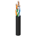 Photo of Belden 2413 Plenum/CMP 4-Pair Enhanced Cat 6+ 350MHz U/UTP Cable Solid/BC 23 AWG - Black - 1000 Ft/UnReel Box