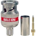 Photo of Belden 4505RBUHD3 12G-SDI 3-Piece UHD BNC Crimp Coaxial Connector for 4505R/RG59 Cable - Red Band - 50 Pack