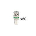 Photo of Belden 4694RBUHD1 12GHz UHD 1-Piece BNC Compression Connector for 4694R/RG6 Cable - Green Band - 50 Pack