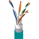 Photo of Belden 7953A CMX/MSHA DataTuff Category 6 Outdoor Cable 4 Bonded Pair 600V AWM 23 AWG Solid Copper - Teal - 1000 Foot