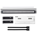 Photo of Belden AX103114 KeyConnect Modular Blank Keystone Patch Panel - 24-Port x 1RU - Black (Empty)