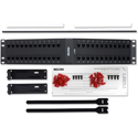 Photo of Belden AX105361 48-Port 2RU Angled Patch Panel with Cat6+ RJ45 Modular Jack - Black