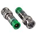 Belden FSNS6BNCU-25 Snap-n-Seal RG6 Quad Universal BNC Compression Connector Nickel - Green - 25 Pack Snap-n-Seal