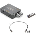 Blackmagic Design 12G SDI Fiber Extender Kit with 12G Optical Fiber Mini Converter/12G LC Duplex SFP/2x 12G SDI Cables