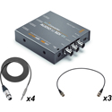 Blackmagic Design Audio to SDI 4K Embedder Mini Converter Kit with SDI and 1/4-Inch TRS to XLR-F Cables