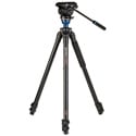 Benro A2573F Aluminum Single Video Tripod with S4 PRO Flat Base Fluid Video Head