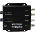 BroaMan REPEAT8-NANO-4IN-3G Converter for 4x 3G-SDI Input to Single Mode Fiber up to 80km