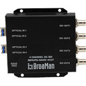 BroaMan REPEAT8-NANO-4OUT-3G Converter for Single Mode Fiber to 4x 3G-SDI