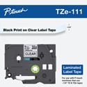 Photo of Brother TZe111G Black Print on Clear Laminated Label Tape for P-Touch Label Printers - 0.23 Inch x 26.2 Foot - 6 Pack