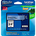 Brother TZe141 0.7 in x 26.2 ft (18 mm x 8 m) Black on Clear