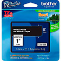 Brother TZe355 0.94in x 26.2 ft (24mm x 8 m) White on Black