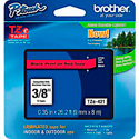 Brother TZe421 0.35 in x 26.2 ft (9mm x 8m) Black on Red