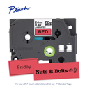 Photo of Brother TZE451G Black Print on Red Laminated Label Tape for P-Touch Printers - 0.94 Inch x 26.2 Foot - 6-Pack