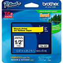 Brother TZe631 0.47in x 26.2 ft (12mm x 8m) Black on Yellow