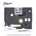 Photo of Brother TZeS211G Black Print on White Extra-Strength Adhesive Laminated Label Tape - 0.23 Inch x 26.2 Foot - 6 Pack