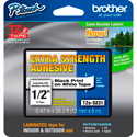 Brother TZeS231 0.47in x 26.2 ft (12mm x 8m) Black on White Extra-Strength