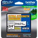 Brother TZeS241 0.7 in x 26.2 ft (18 mm x 8 m) Black on White Extra-Strength