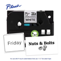 Photo of Brother TZES261 Black Print on White Extra Strength Laminated Label Tape - 0.94 Inch x 26.2 Foot - 6-Pack