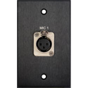 Photo of My Custom Shop Boardroom Series 1-Gang Black Anodized Wall Plate w/ 1 NEUTRIK 3-Pin XLR Female Connector