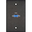 Photo of My Custom Shop BRP-1138/BA Boardroom Series 1-Gang Black Anodized Wall Plate-1 High Density 15-Pin VGA Barrel Connector