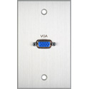 Photo of My Custom Shop BRP-1138/CA Boardroom Series 1-Gang Clear Anodized Wall Plate-1 High Density 15-Pin VGA Barrel Connector