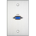 My Custom Shop Boardroom Series 1-Gang Black Anodized Wall Plate-1 High Density 15-Pin VGA Barrel Connector