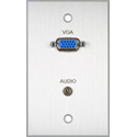 My Custom Shop BRP-1154/CA Boardroom Series 1-Gang Clear Anodized Wall Plate w/ VGA-F Feedthru & solder 3.5mm TRS