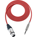 Photo of Sescom BSC1.5XJSRD Audio Cable Belden Star Quad 3-Pin XLR Female to 1/4 TS Mono Male Red - 1.5 Foot