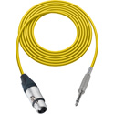 Photo of Sescom BSC1.5XJSYW Audio Cable Belden Star Quad 3-Pin XLR Female to 1/4 TS Mono Male Yellow - 1.5 Foot