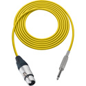Photo of Sescom Audio Cable Belden Star Quad 3-Pin XLR Female to 1/4 TS Mono Male Yellow - 3 Foot