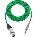 Photo of Sescom Audio Cable Belden Star Quad 3-Pin XLR Female to 1/4 TS Mono Male Green - 6 Foot